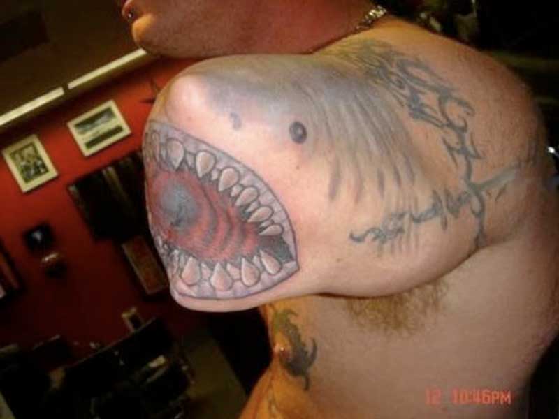 Shark stump tattoo